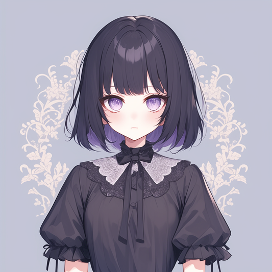 地雷系のやや紫系の少女のアイコン