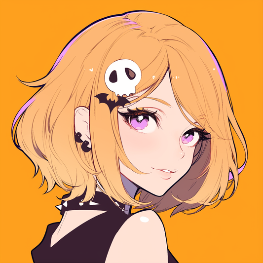 ハロウィン仕様のオレンジ髪の少女アイコン